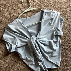 Stylish blue Women's Tie-Front Top